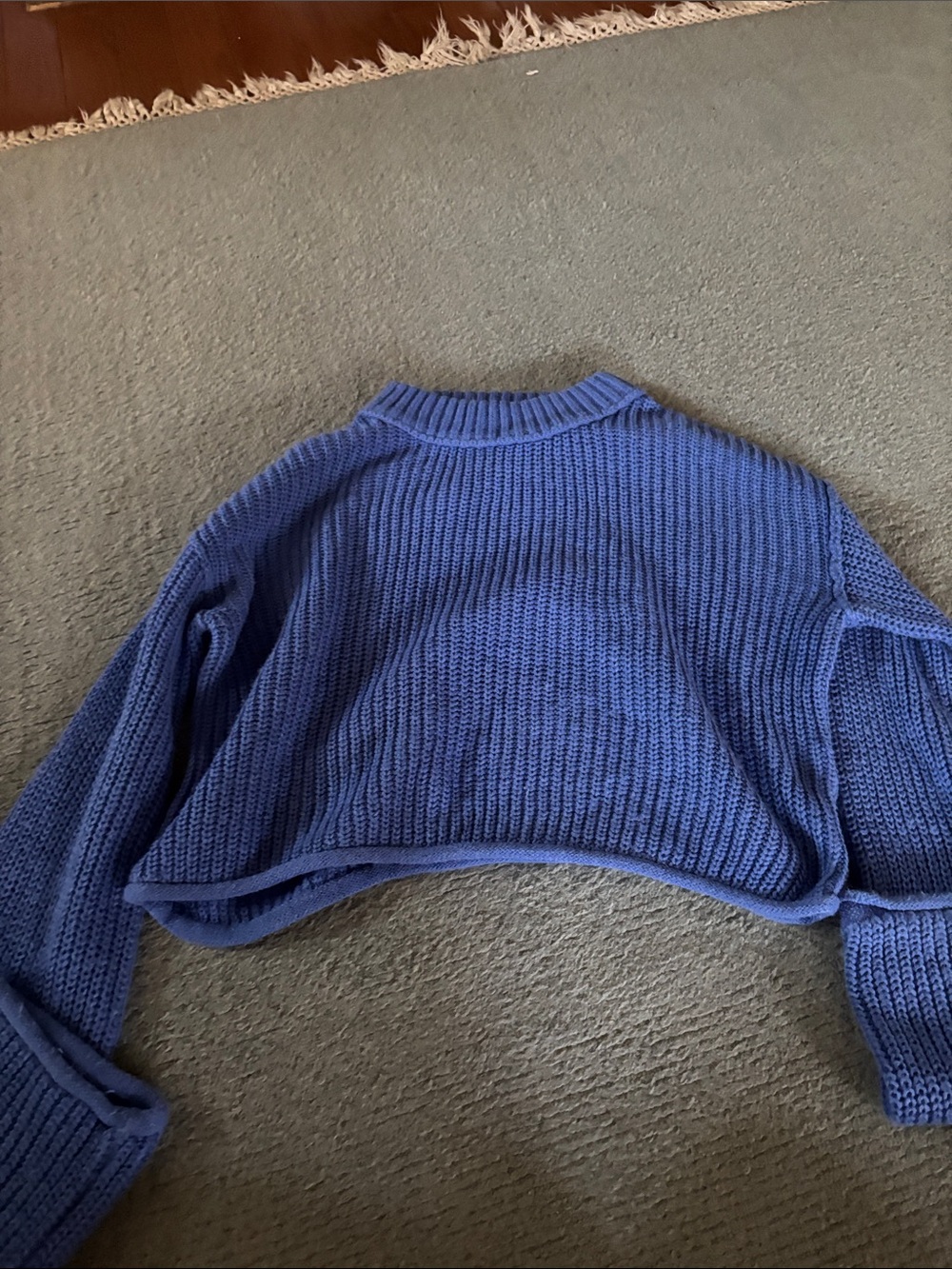 Target Blue Cropped Crew Neck Sweater - Girls